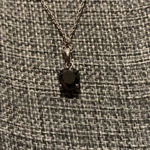 2ct Black Diamond Solitaire in Sterling Silver